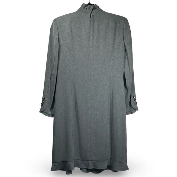 Luciano Choi Vintage Sheath Dress Size Large Elegant Designer Career Ruffles - Picture 2 of 4